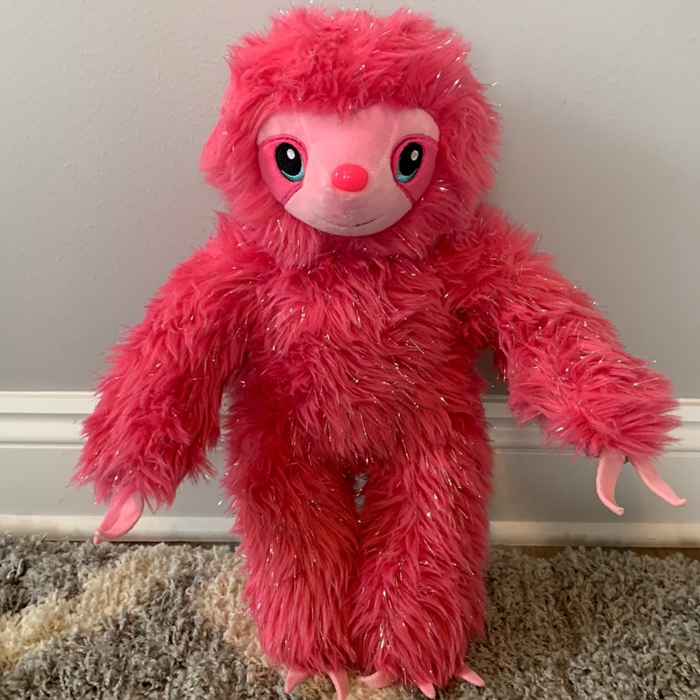 Build a Bear Workshop Pink Glitter Sloth stuffed animal